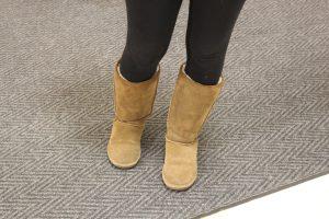 A pair of Ugg boots sported during the late summer early fall time