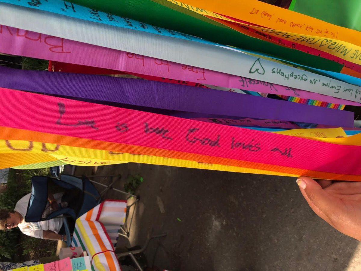 Ribbons+at+the+Iowa+City+Pride+Parade+displaying+love+for+the+LGBT%2B+community.+Photo+by+Livvy+Draves.