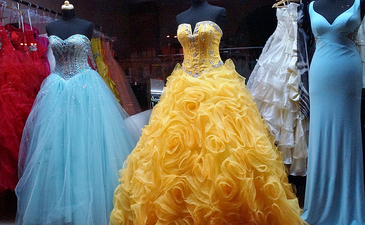 Prom dresses were much different in the early 2000s compared to the trends of now. 