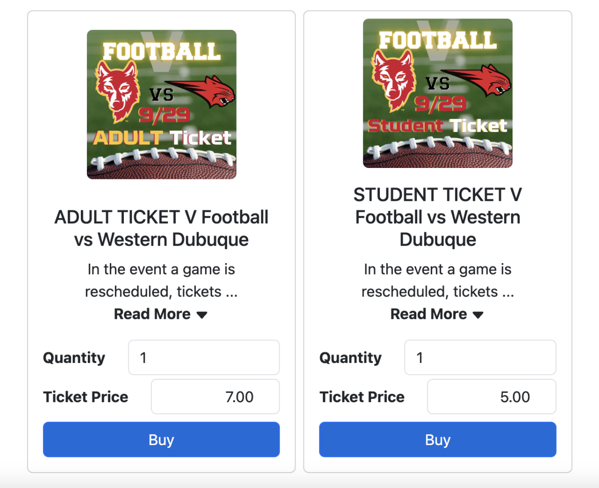 Online tickets can be displayed with specific event details on Varsity Bound.