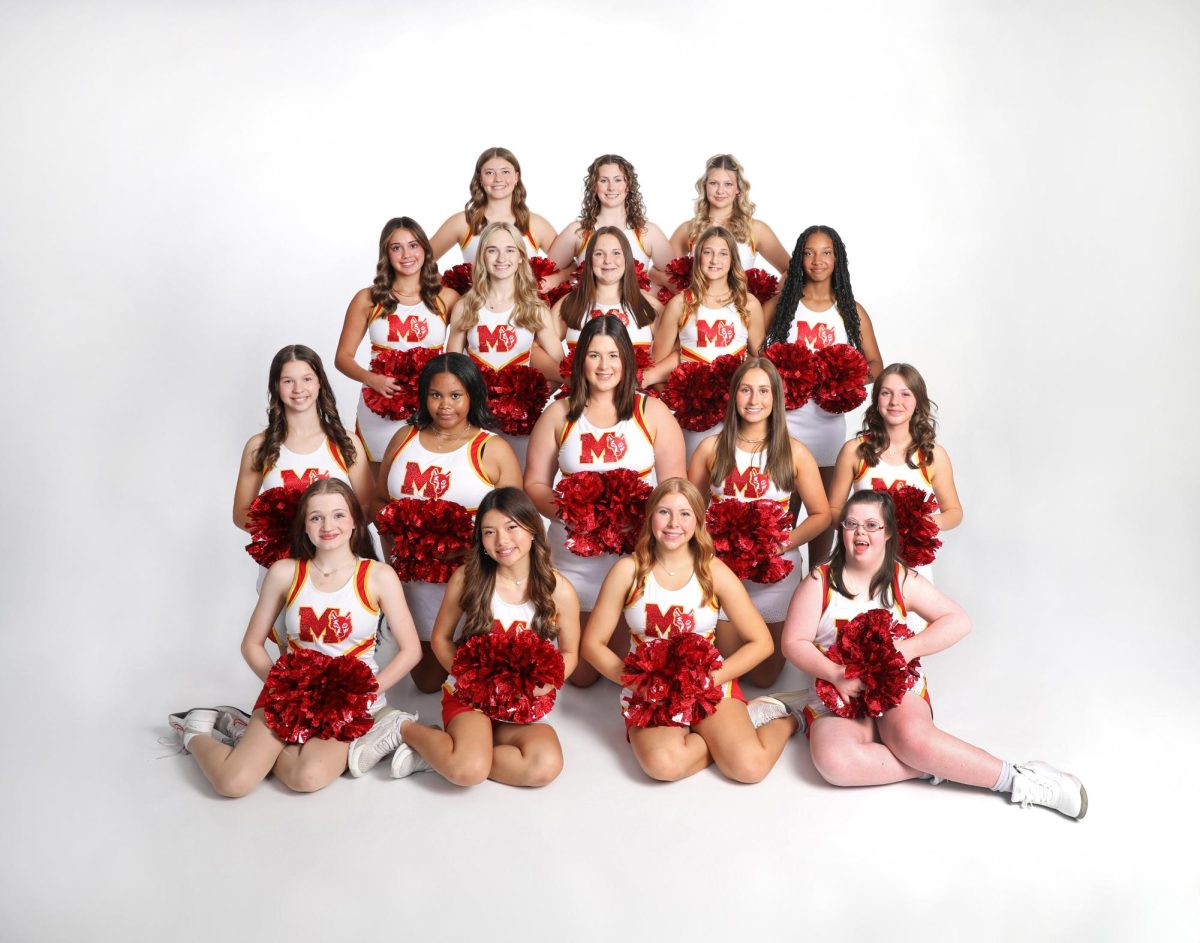 The 2024-25 Marion poms team features Kaelynne Blood, who has been on the dance squad for the past three years and plans to do it for her senior year as well. 