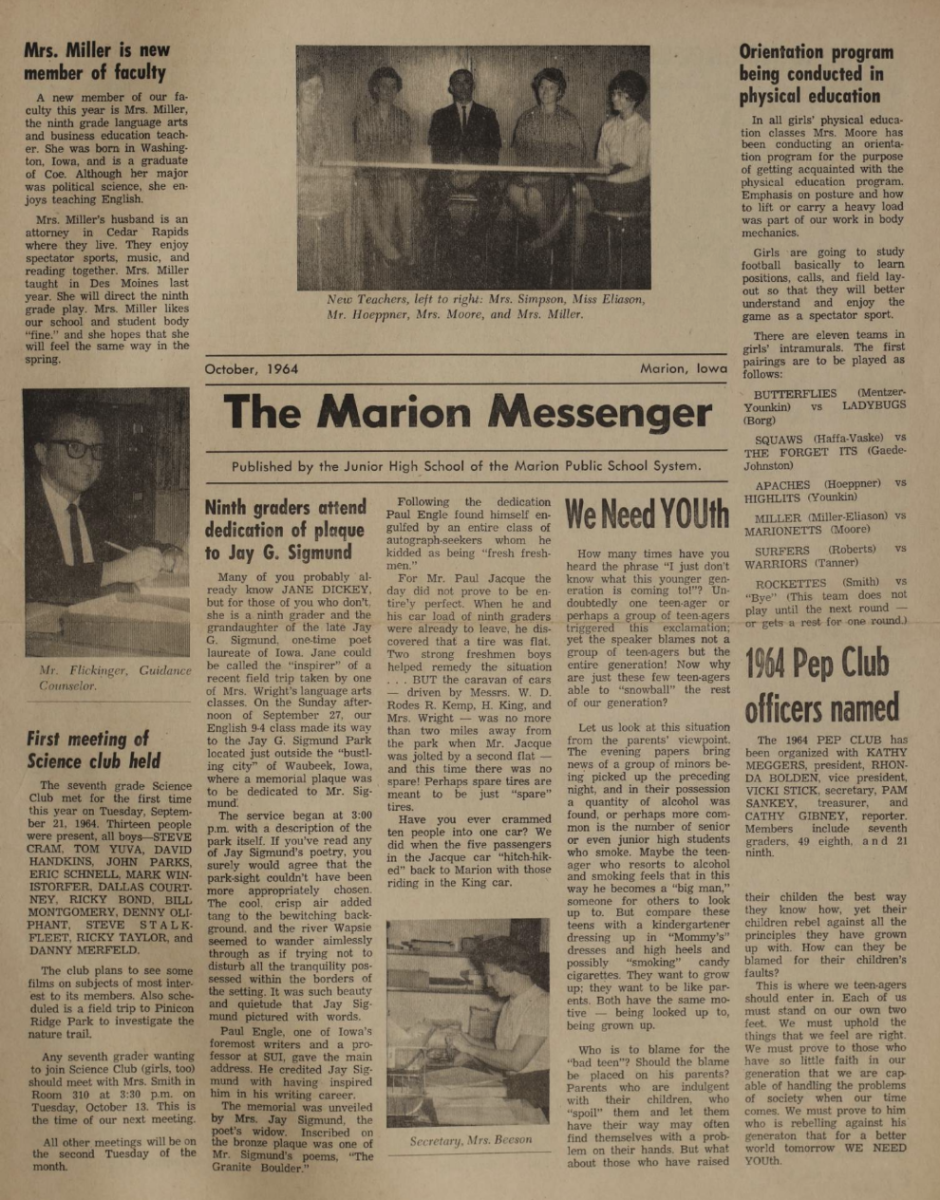 Messenger (Middle School Paper) 1964-1965