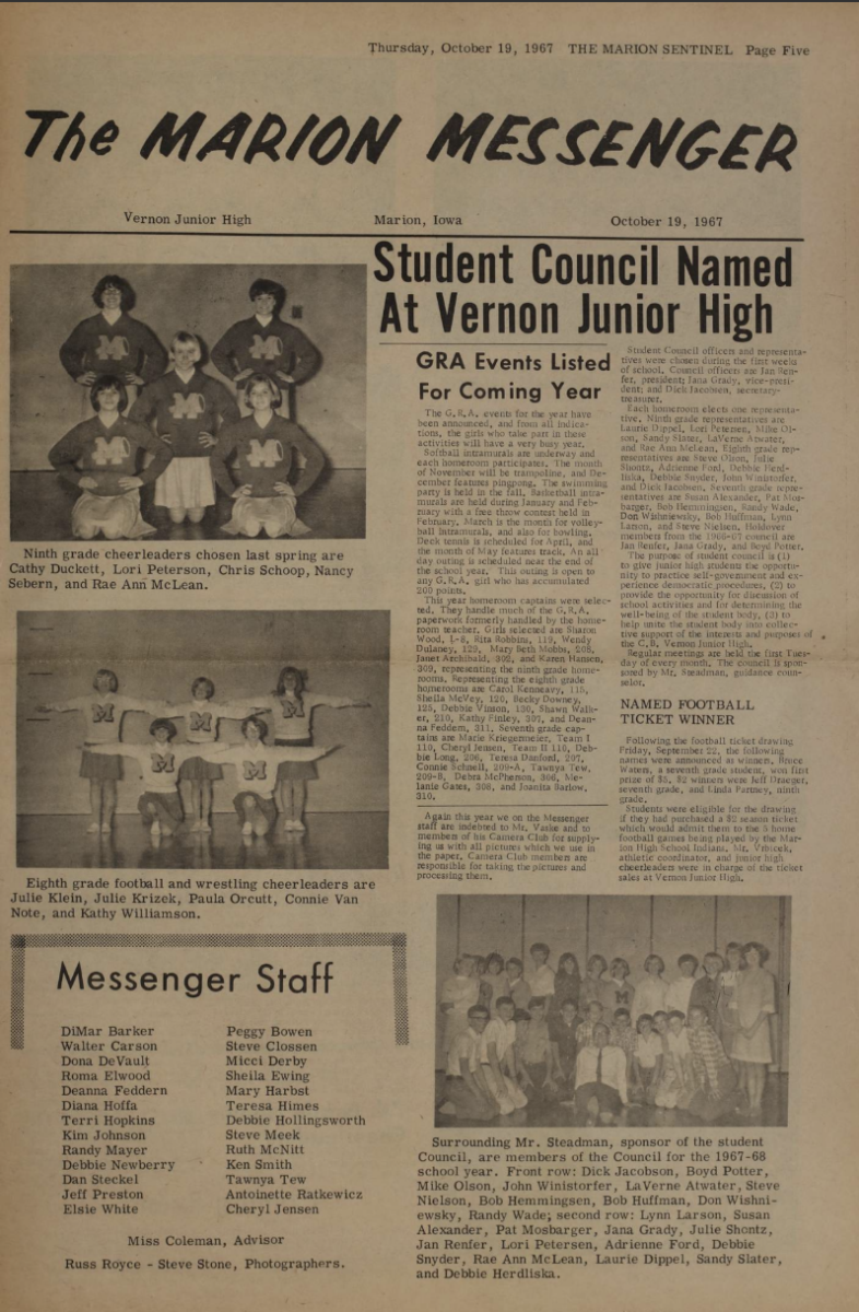Messenger (Middle School Paper) 1967-1968