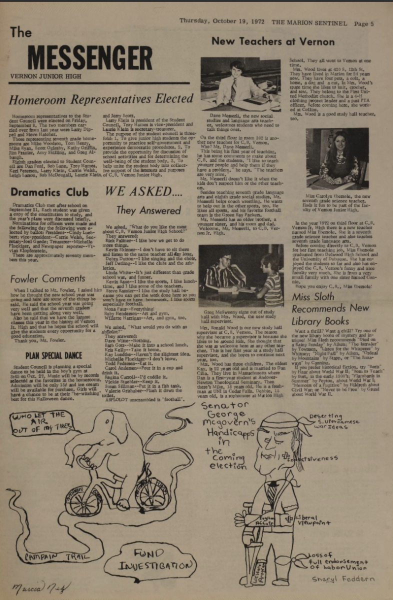 Messenger (Middle School Paper) 1972-1973