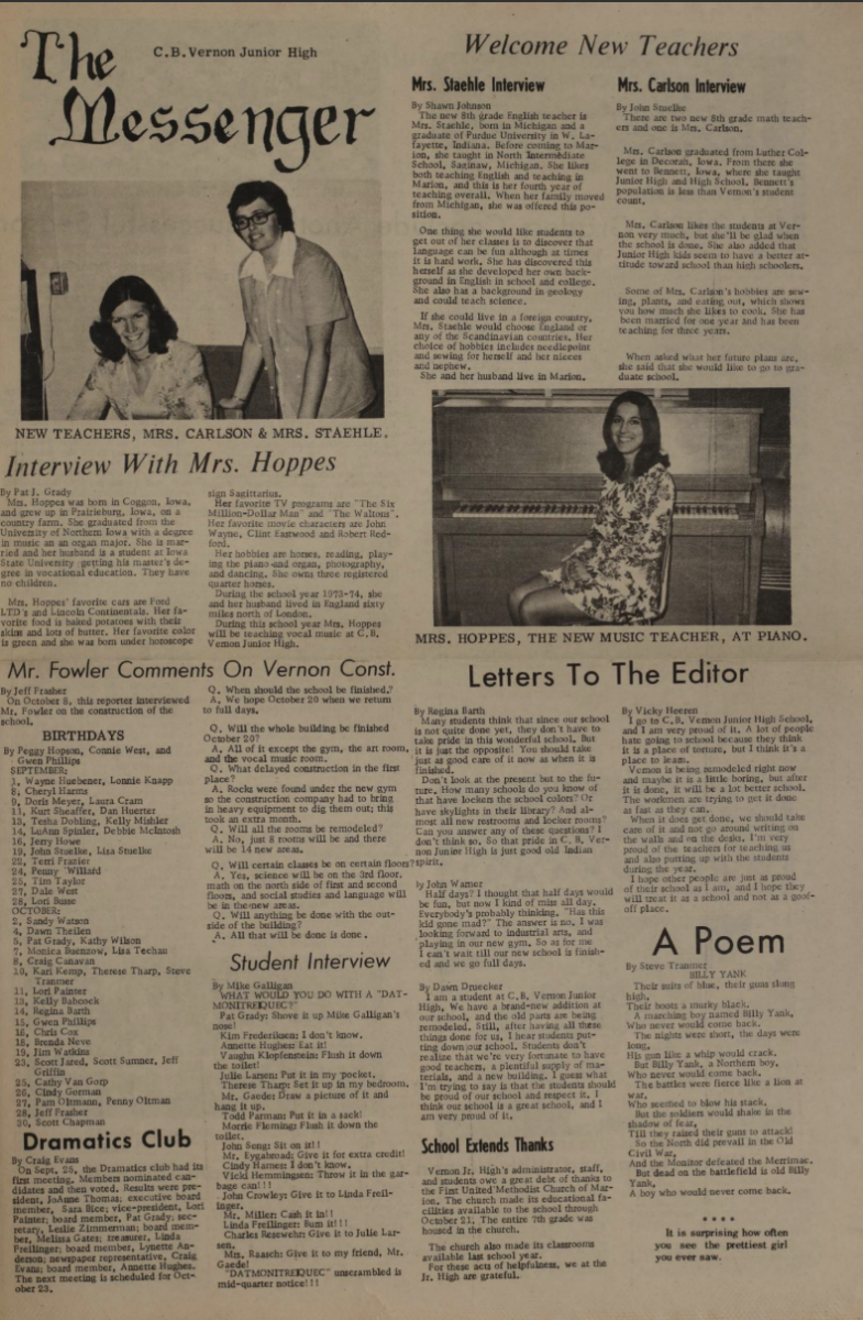 Messenger (Middle School Paper) 1975-1976