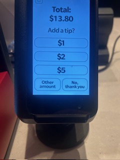 According to CNN, Starbucks introduced the option to tip with credit and debit cards in late 2022. (Courtesy of Xavier Riedell)