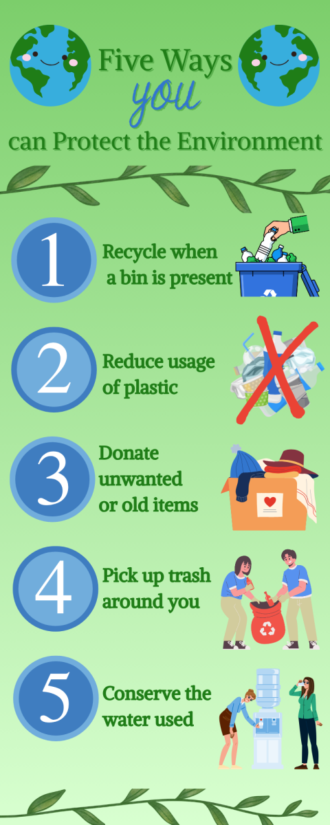 The concept of protecting the environment is simple: help it with these five ways. (Courtsey of Harlie Hemphill)