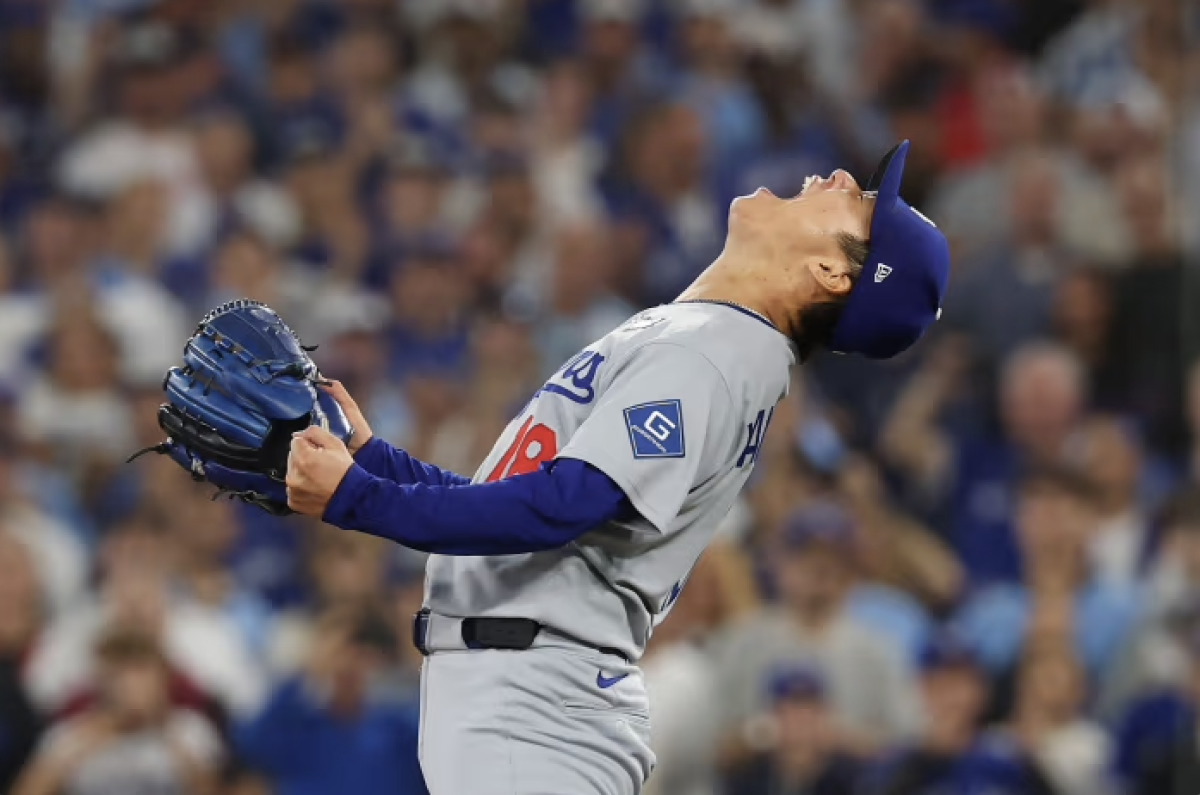 Yamamoto celebrating the final out of the game. (Courtsey of Getty Images\Kyodo News)