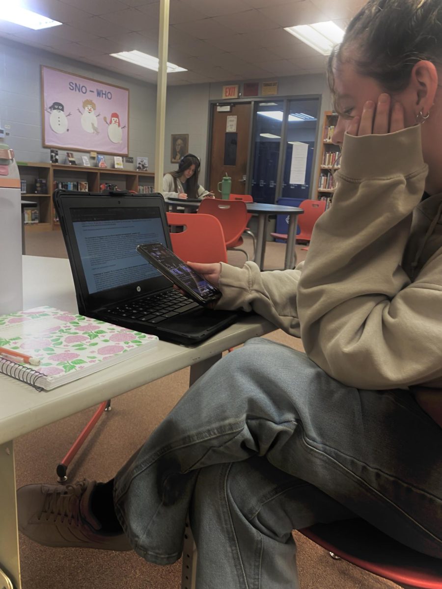 A student navigates the quiet struggle between focus and distraction.
(Courtesy of Zander Johnson)
