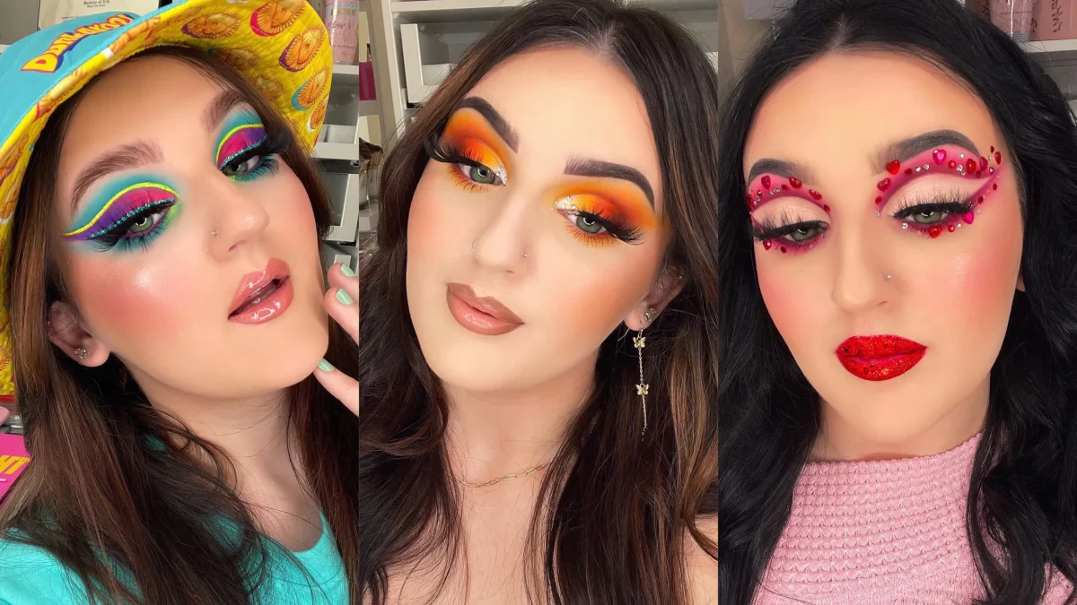 Mikayla Nougoiera shows off some of her makeup looks. (Courtesy of Vogue)
