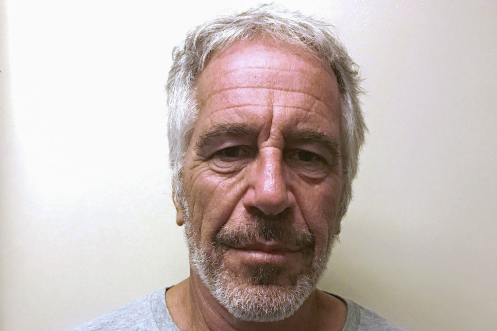 Jeffrey Epstein's final mugshots after being indicted for sex trafficking minors on a federal level, and conspiracy to engage in sex trafficking. (Courtesy of The New York Times)
