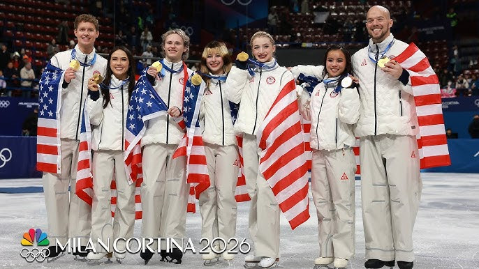 Out of all of the amazing moments that happened at the Olympics, the U.S. Ice Skating team had to be one of the top ones. With the group barely beating Japan, it came as a surprise to many and a great accomplishment for the country. (Courtesy of NBC)
