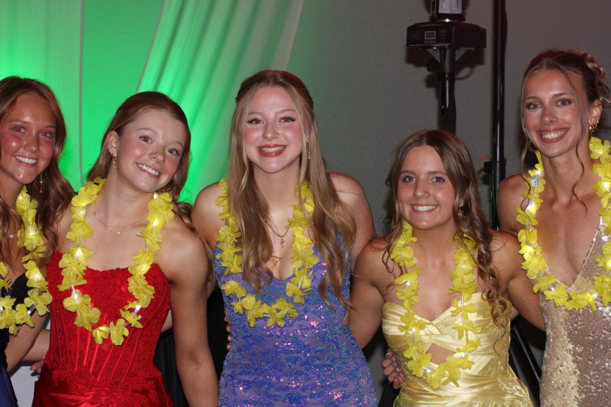 The junior class Prom Princess candidates pose before the crowning.