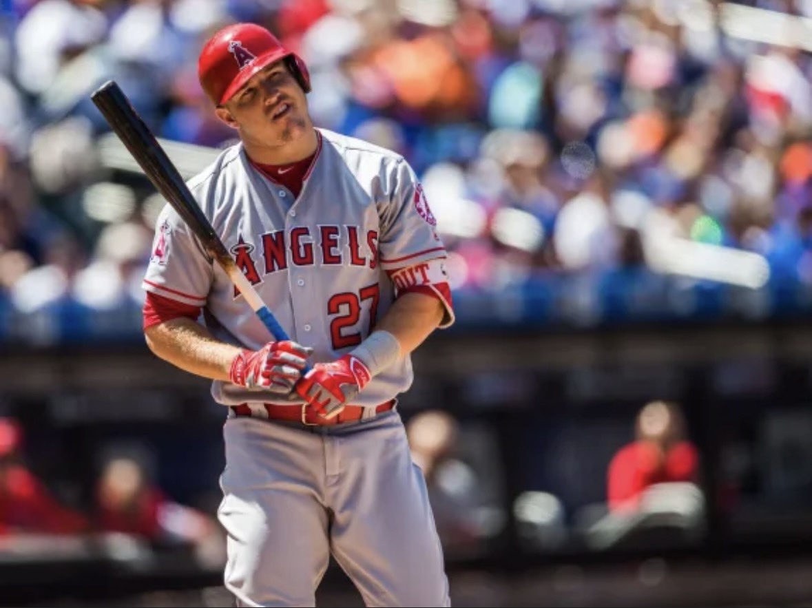 Mike Trout gets ready to bat in Los Angeles. (Courtesy of ABC News)